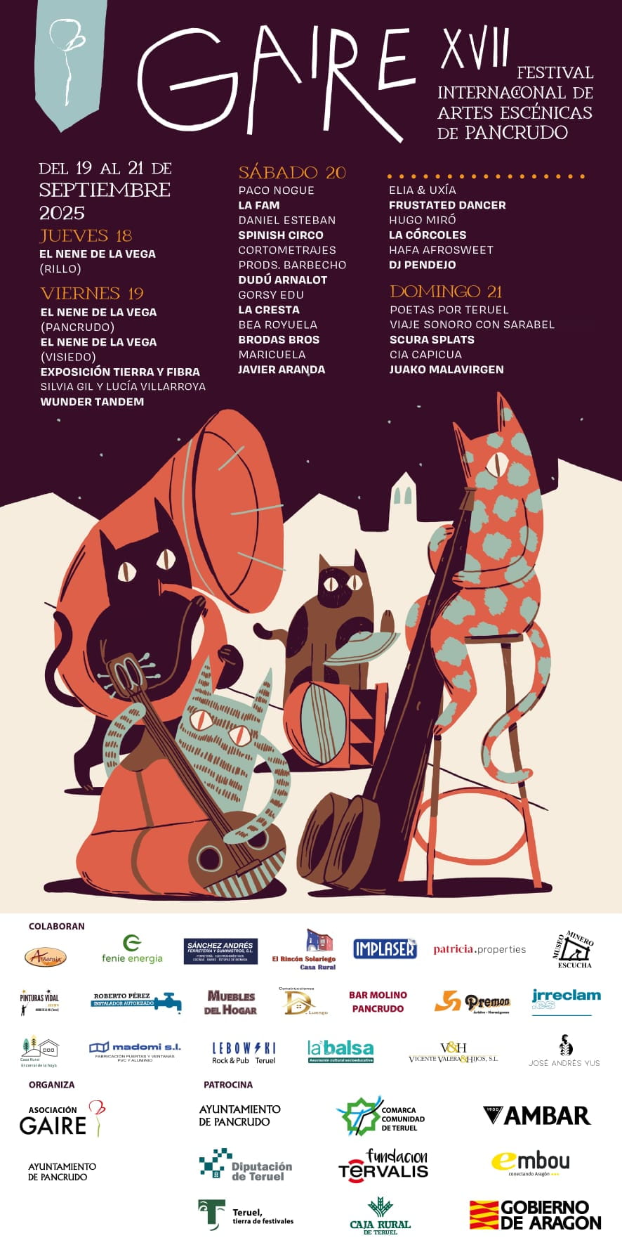 Cartel XVII Gaire, festival de artes escenicas de Pancrudo